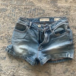 Denim mom shorts